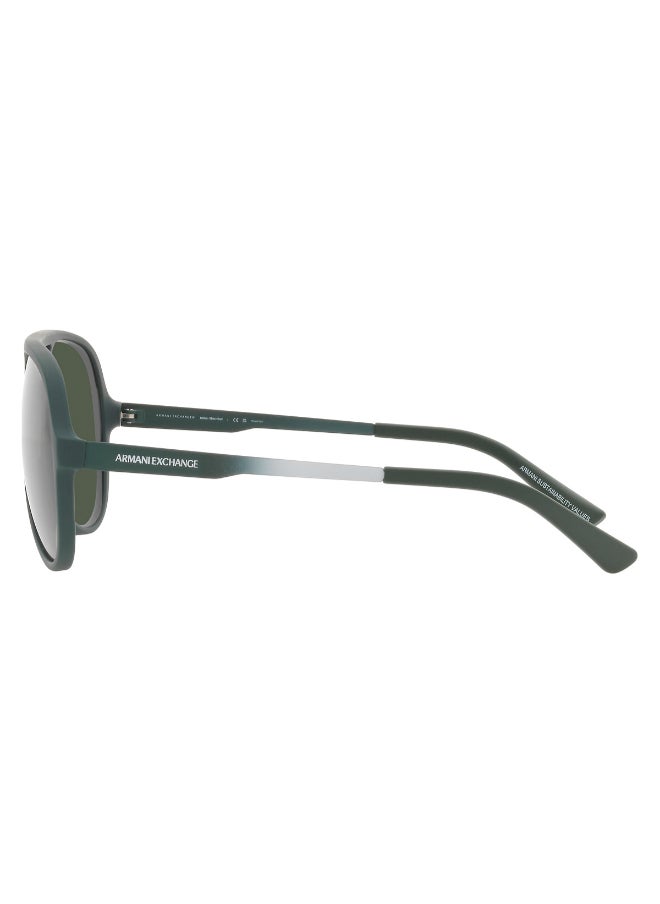 Armani Exchange - نظارات شمسية رجالية بشكل طيار من الأسيتات 4133S - حجم العدسة: 60 مم - أخضر مطفي - Image 1