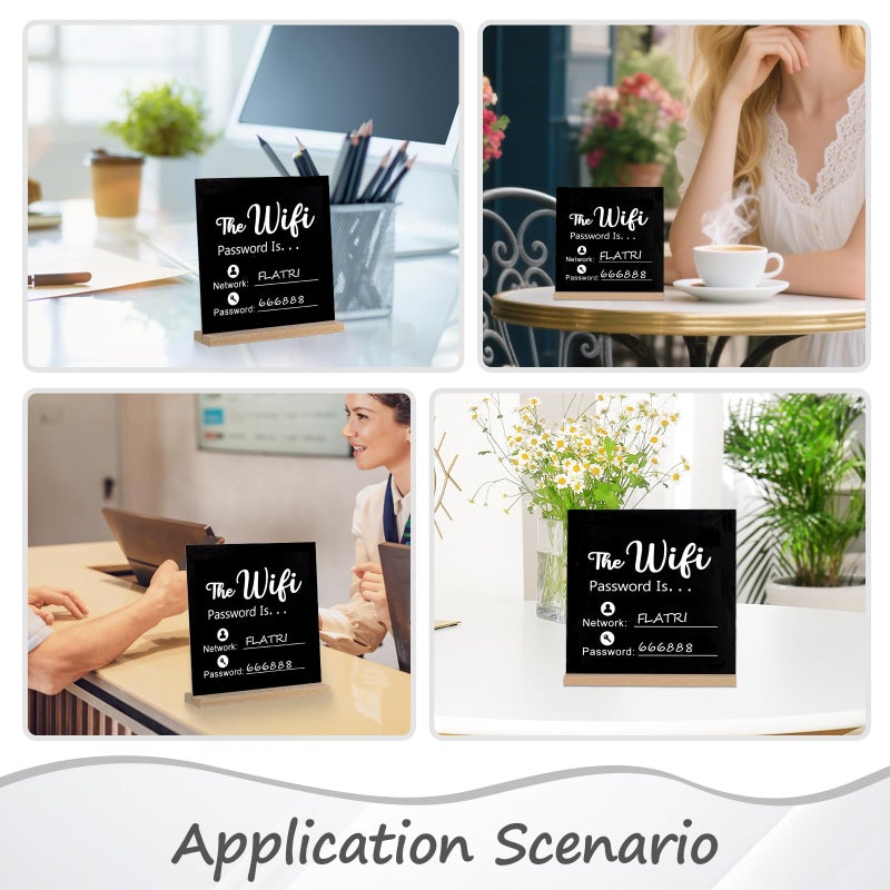 FLATRI Wifi Sign, Wooden Wifi Sign for Guests for Restaurant Supermarket Office Home Bar Coffee, 8.46 * 8.46 Inch Wifi Password Signs for Home Essentials - Image 4