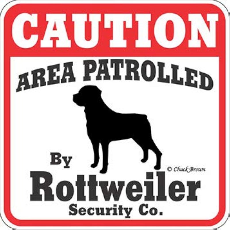 signs up Dog Yard Sign Caution Area Patrolled by Rottweiler Security Company - Image 2