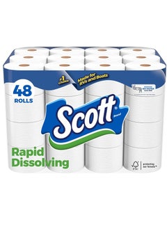 Scott Rapid-Dissolving Toilet Paper, 48 Double Rolls, Sustainable, Septic-Safe, Toilet Paper  - Image 1