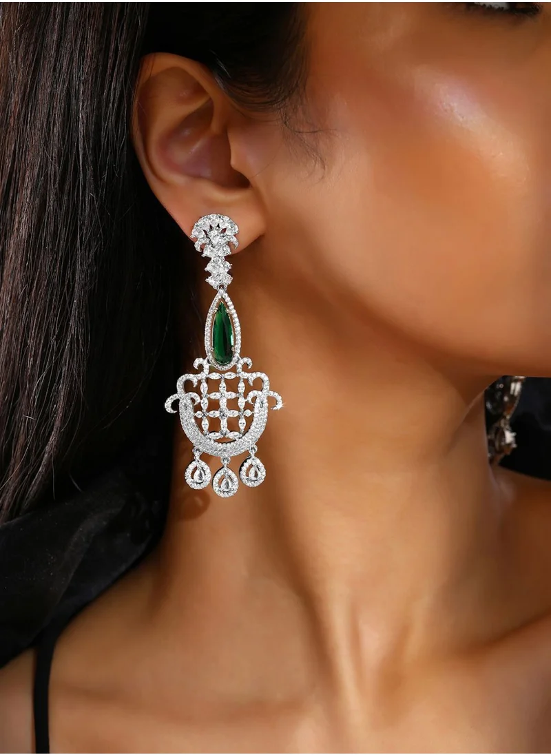 برياسي American Diamond Studded Drop Earrings