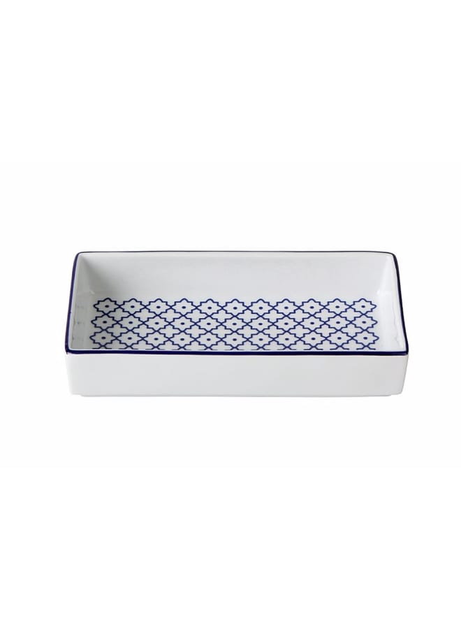 Porland Porcelain Passion Rectangular Serving Dish 15 * 7.5Cm Unique Elegant Design - Blue