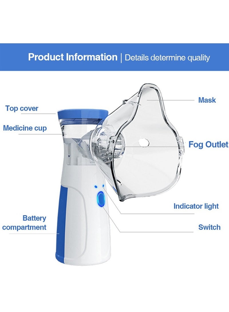 BORTONY Portable Nebulizer Mini Vaporizers Machine Handheld Atomizers for Adults and Children Travel Nebulizer Steam Inhalator - Image 3