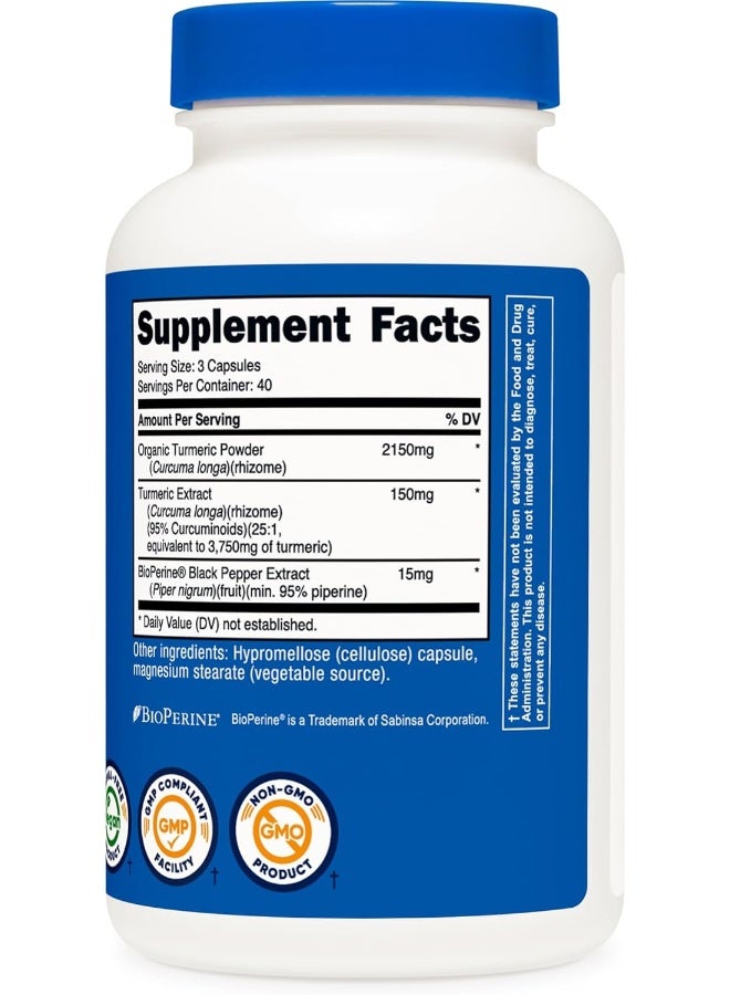 Nutricost Turmeric Curcumin Pills 1 Bottle - Image 5