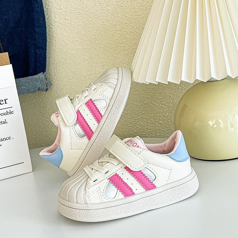Children'S Fashion Color Matching Classic Shell Head Board Shoes 2025Chun Season New Baby Letters Soft Soles - Image 4