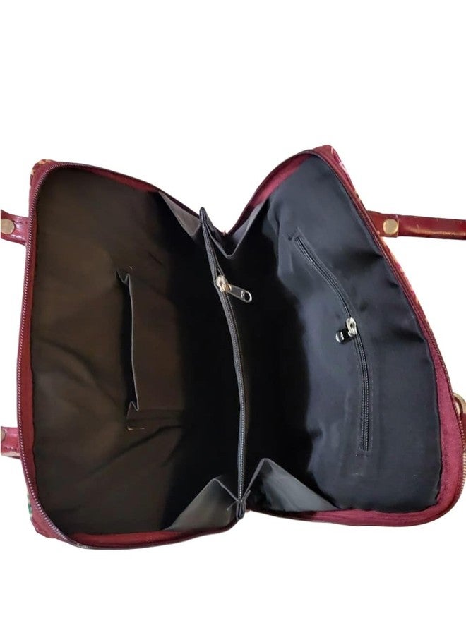 CLASSIQUE Shantiniketan Multicolour Design Shoulder Lau Bag (Meroon) - Image 5
