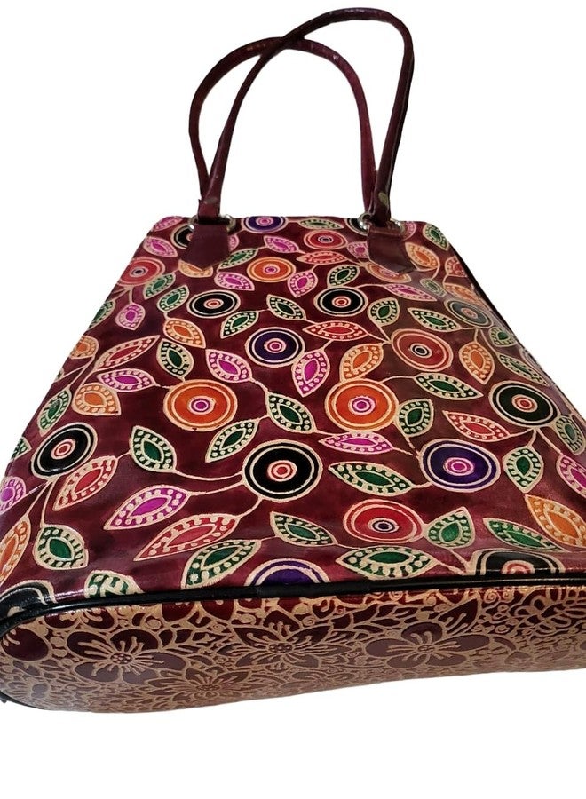 CLASSIQUE Shantiniketan Multicolour Design Shoulder Lau Bag (Meroon) - Image 4