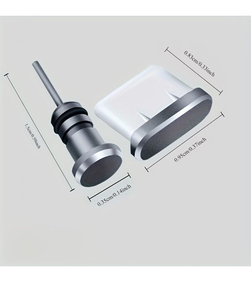 مجموعة حمراء من سدادات الغبار لهاتف من النوع C مع منفذ USB من النوع C وأغطية مقبس سماعة الرأس 3.5 مم واقيات من الغبار للتنظيف - Image 2