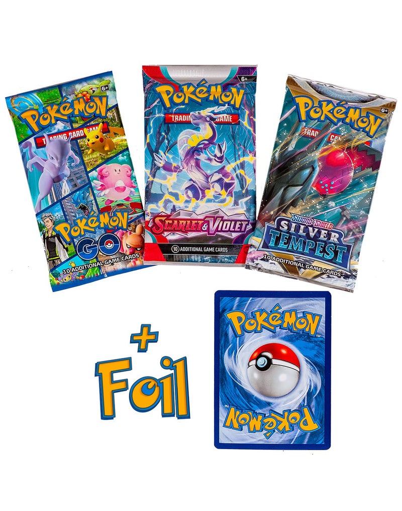 Pokemon TCG: 3 Booster Packs & 1 Random Foil | Includes 3 Blister Packs of Random Cards & 1 Individually Packed Holofoil Promo Card, 097712556710 - Image 1