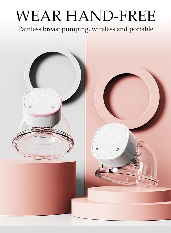 DUNISO مضخة ثدي كهربائية محمولة قابلة للارتداء بدون استخدام اليدين تصميم مريح مع تصميم مضاد للارتجاع 5 أوضاع، 75 مستوى شفط، شاشة LCD، مضخة حليب محمولة لاسلكية قابلة لإعادة الشحن هادئة - Image 3