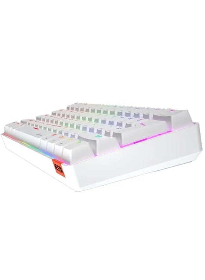 Meetion - Meetion MK005 60% Gaming Keyboard 12 Multimedia Shortcuts Keys With True Mechanical Fixed Shaft LED Backlight Brightness Adjustable Wired Anti-Ghosting Mechanical Keyboard For Windows And Mac White - Image 1