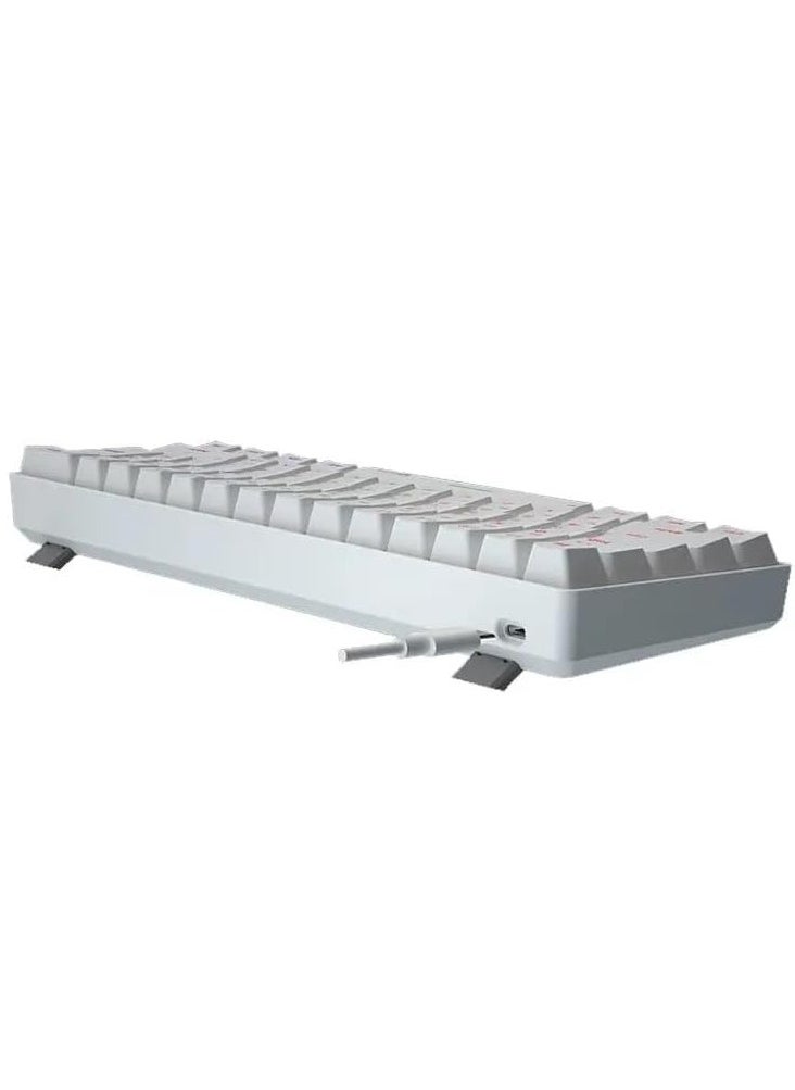 Meetion - Meetion MK005 60% Gaming Keyboard 12 Multimedia Shortcuts Keys With True Mechanical Fixed Shaft LED Backlight Brightness Adjustable Wired Anti-Ghosting Mechanical Keyboard For Windows And Mac White - Image 1