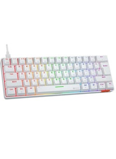 Meetion Meetion MK005 60% Gaming Keyboard 12 Multimedia Shortcuts Keys With True Mechanical Fixed Shaft LED Backlight Brightness Adjustable Wired Anti-Ghosting Mechanical Keyboard For Windows And Mac White  - Image 2