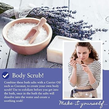 Absolute Aromas Lavender Epsom Bath Salts 300g Magnesium Sulphate Infused with 100 Pure French Lavender Essential Oil Soothe skin and Calm the senses - Image 3