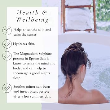 Absolute Aromas Lavender Epsom Bath Salts 300g Magnesium Sulphate Infused with 100 Pure French Lavender Essential Oil Soothe skin and Calm the senses - Image 4