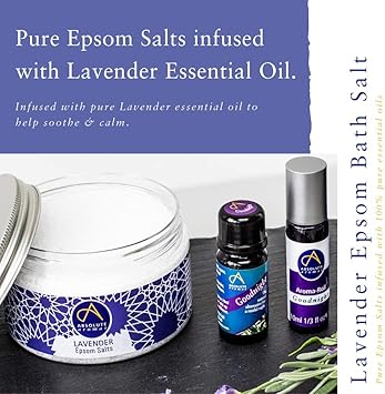 Absolute Aromas Lavender Epsom Bath Salts 300g Magnesium Sulphate Infused with 100 Pure French Lavender Essential Oil Soothe skin and Calm the senses - Image 2