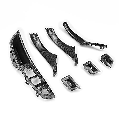 FEXON Carbon Fiber Window Switch Armrest Panel, Inner Door Pull Handle Trim Cover Kits Replacement for 2010-2016 BMW 5 Series 520 523 525 528 530 535 51417225875 - Image 3