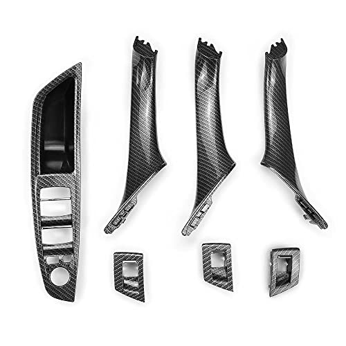 FEXON Carbon Fiber Window Switch Armrest Panel, Inner Door Pull Handle Trim Cover Kits Replacement for 2010-2016 BMW 5 Series 520 523 525 528 530 535 51417225875 - Image 2