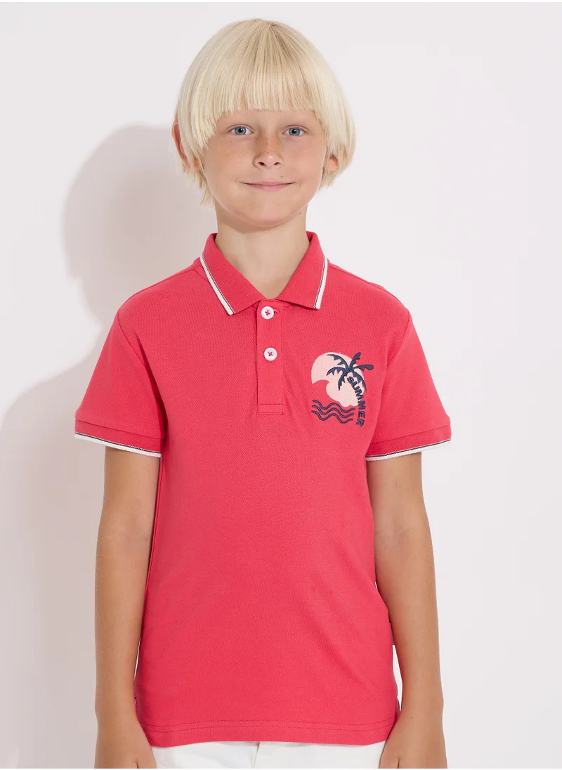 victor and jane Boys Polo T-shirt with Embroidery motif