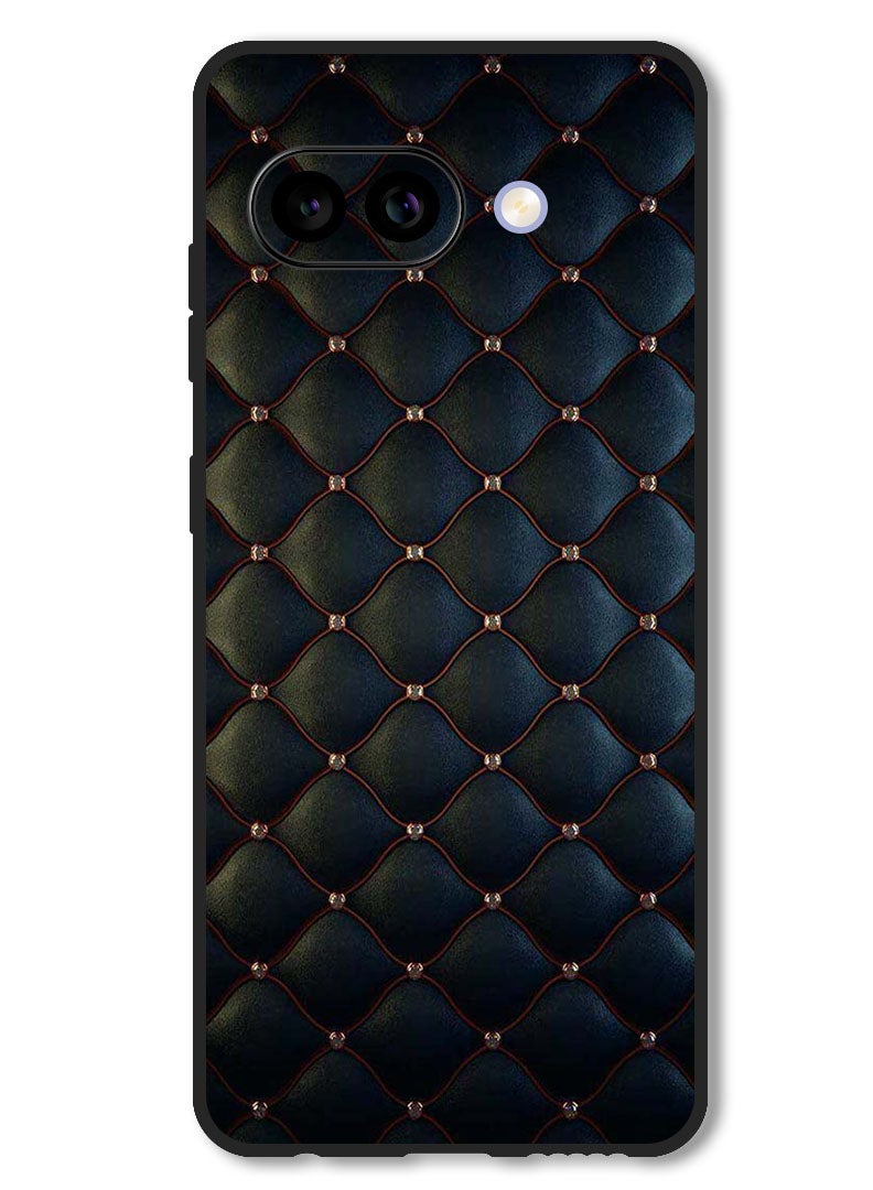 Theodor Case Compatible with Google Pixel 9A Protection Shockproof Bumper Cover Stappers On Black Cloth Pattern - Image 1