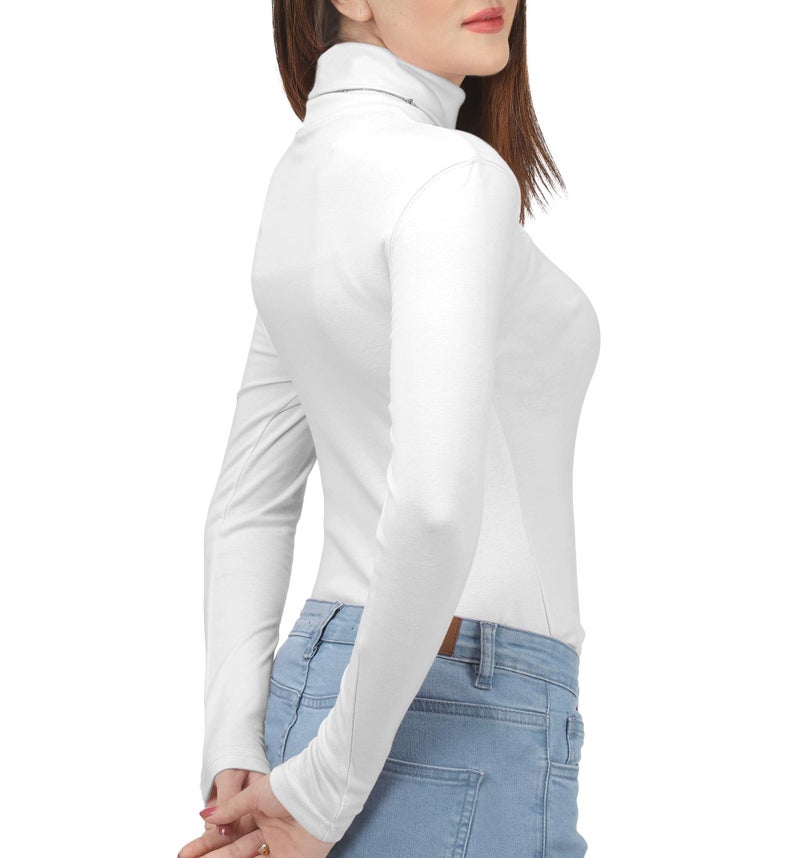 NY Threads 3 Pack Womens Turtleneck Long Sleeve Tops Slim Fit Thermal Underwear Shirts Turtle Neck for Women, XX-Large, Black/White/Grey - Image 2