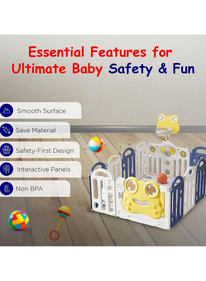 بيكاسيو حظيرة لعب واسعة ومفيدة للأطفال، حظيرة لعب متعددة الاستخدامات للأطفال الرضع والأطفال الصغار، سياج حظيرة لعب أنيقة للأطفال (120 * 120 سم) - Image 4