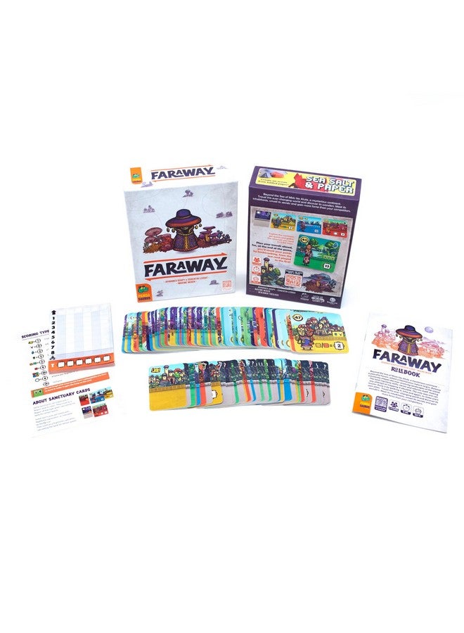 Pandasaurus Games Faraway Card Game - Explore Mysterious Alula! Strategic Region Building with Engaging Gameplay for Adventurers, Ages 10+, 2-6 Players, 15-30 Min Playtime, Made
