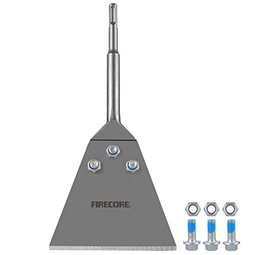 Firecore SDS Plus Floor Scraper with Spare Bolts and Locknuts, 5 Inch x 11 Inch Tile Removal Chisel Tool Long Handle Heavy Duty for Rotary Hammer Drill, Thinset Scraper Adhesives Remover FS22510 - Image 1