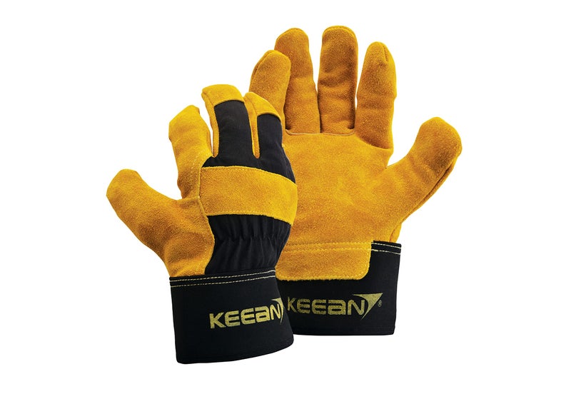 Keean Rigger Canadian Palm Split Leather Black/Yellow Glove Wear Cut and Tear Resistant Heavy Duty Industrial Cotton Comfort Fit For Machine Handling Movers Welding Works - Image 5