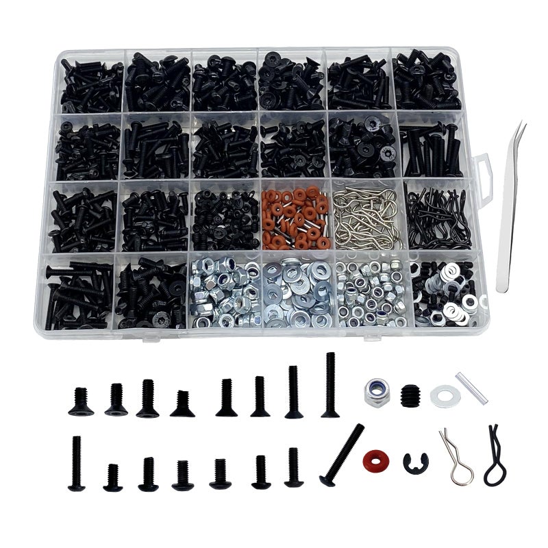 RC Lelut 1000pcs RC Screw Kit RC Car Tool Kit Hardware Fasteners for Traxxas Arrma Redcat Axial RC4WD HSP HPI SCX10 Losi 18 110 112 116 RC Cars Trucks Crawler RC Screws Accessories - Image 3