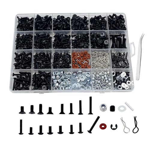 RC Lelut 1000pcs RC Screw Kit RC Car Tool Kit Hardware Fasteners for Traxxas Arrma Redcat Axial RC4WD HSP HPI SCX10 Losi 18 110 112 116 RC Cars Trucks Crawler RC Screws Accessories - Image 1