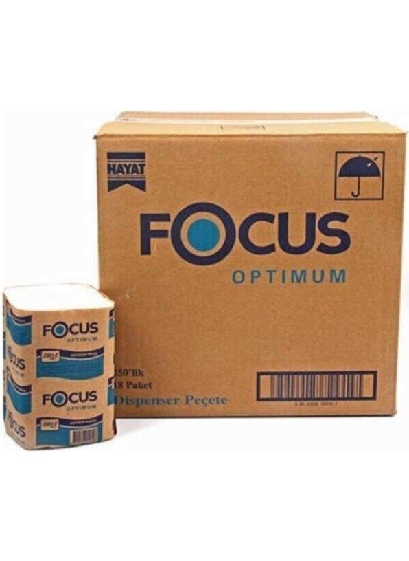 Focus Shop Focus Optimum Dispenser Napkin 250 Pieces 18 Packs (1 Box 18 Packs) 