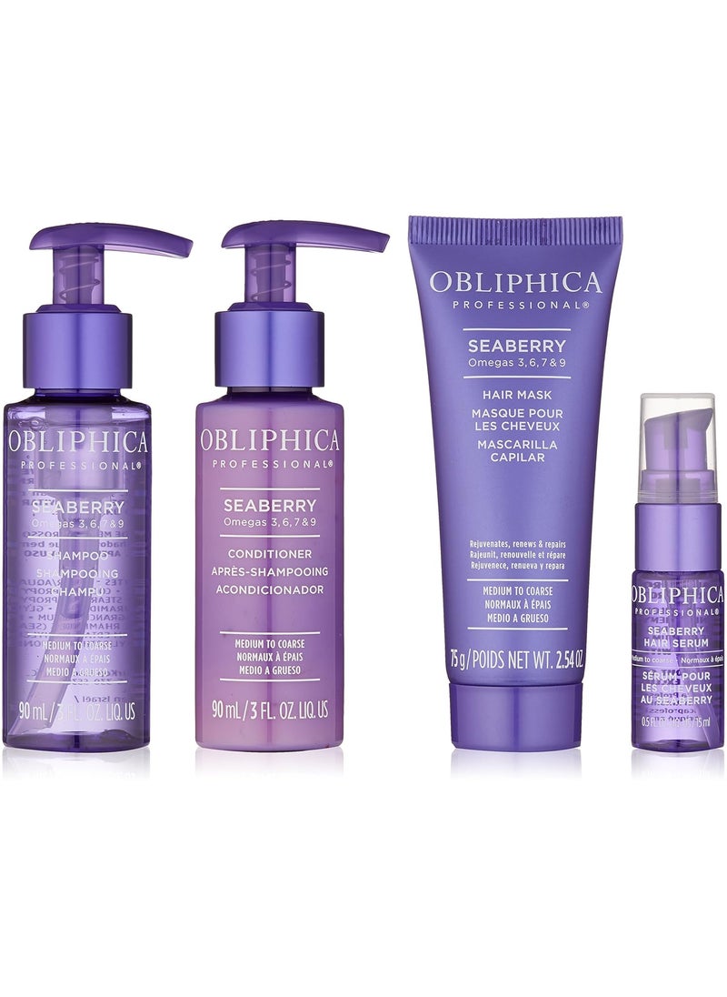 Obliphica Professional Obliphica Seaberry Medium To Coarse Travel Kit - Elevate Your Hair Care On the Go 