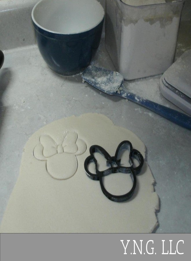 YNGLLC THEMED MAGICAL MOUSE WITH BOW HEAD FACE CARTOON CHARACTER COOKIE CUTTER MADE IN USA PR530S - Image 2