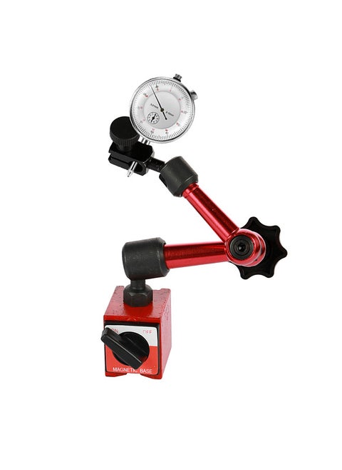 Metal Round Dial Indicator and Mini Flexible Magnetic Base Holder Bracket Tool Kit
