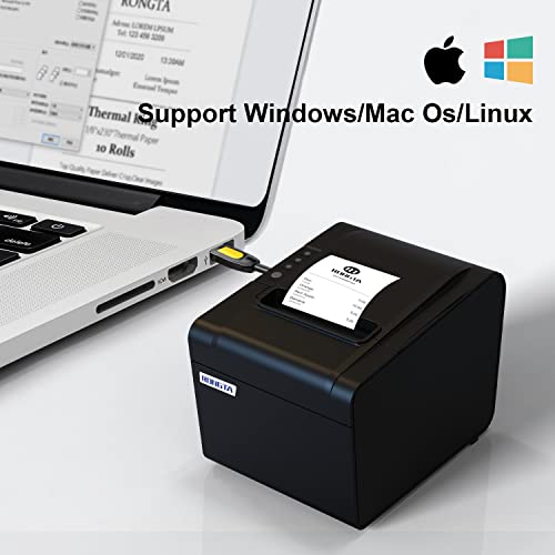 Rongta POS Printer, 80mm USB Thermal Receipt Printer, Restaurant Kitchen Printer with Auto Cutter Support Cash Drawer,USB Serial Ethernet Interface for Windows/Mac/Linux,Do Not Square (RP326) - Image 3