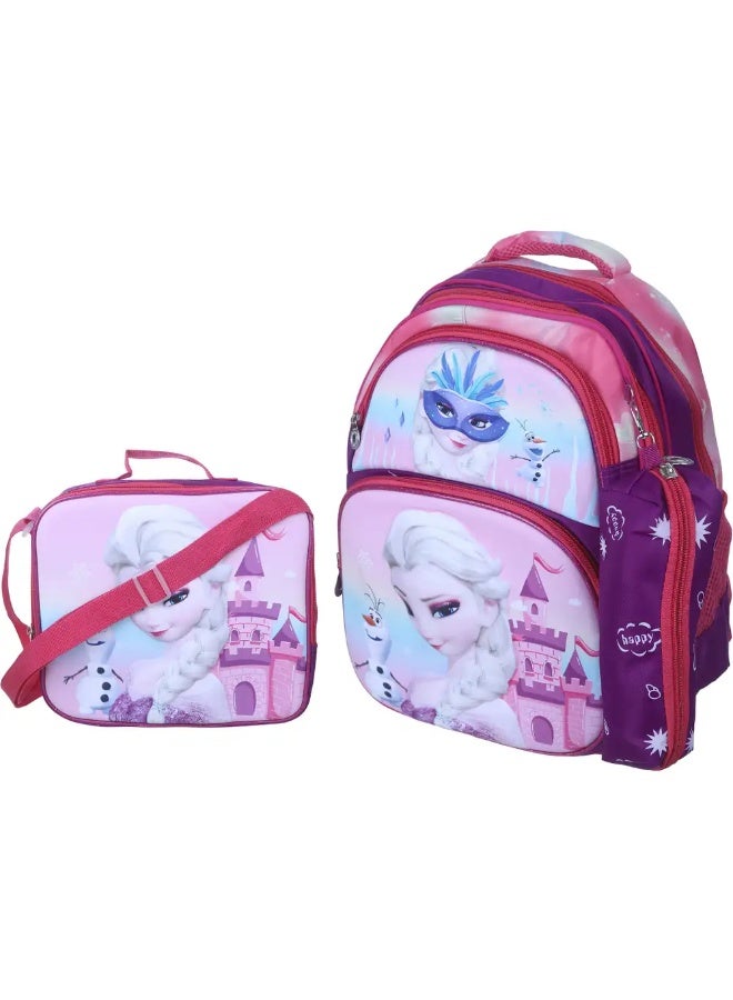 شنطة مدرسية ميكروفيبر للاطفال فاليريو، 14 بوصة، 4 سوستة، 3 قطع - Image 1