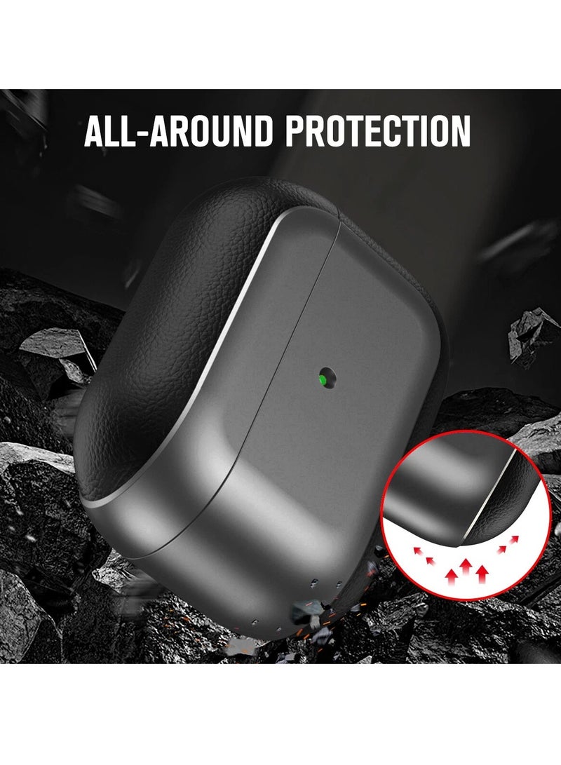 حافظة AirPods الجيل الرابع، حافظة جلدية، متوافقة مع AirPods الجيل الرابع (2024) (USB-C)، متوافقة مع MagSafe، غطاء حماية من السقوط مع حبل، حافظة Orbit الهجينة، رمادي - Image 4