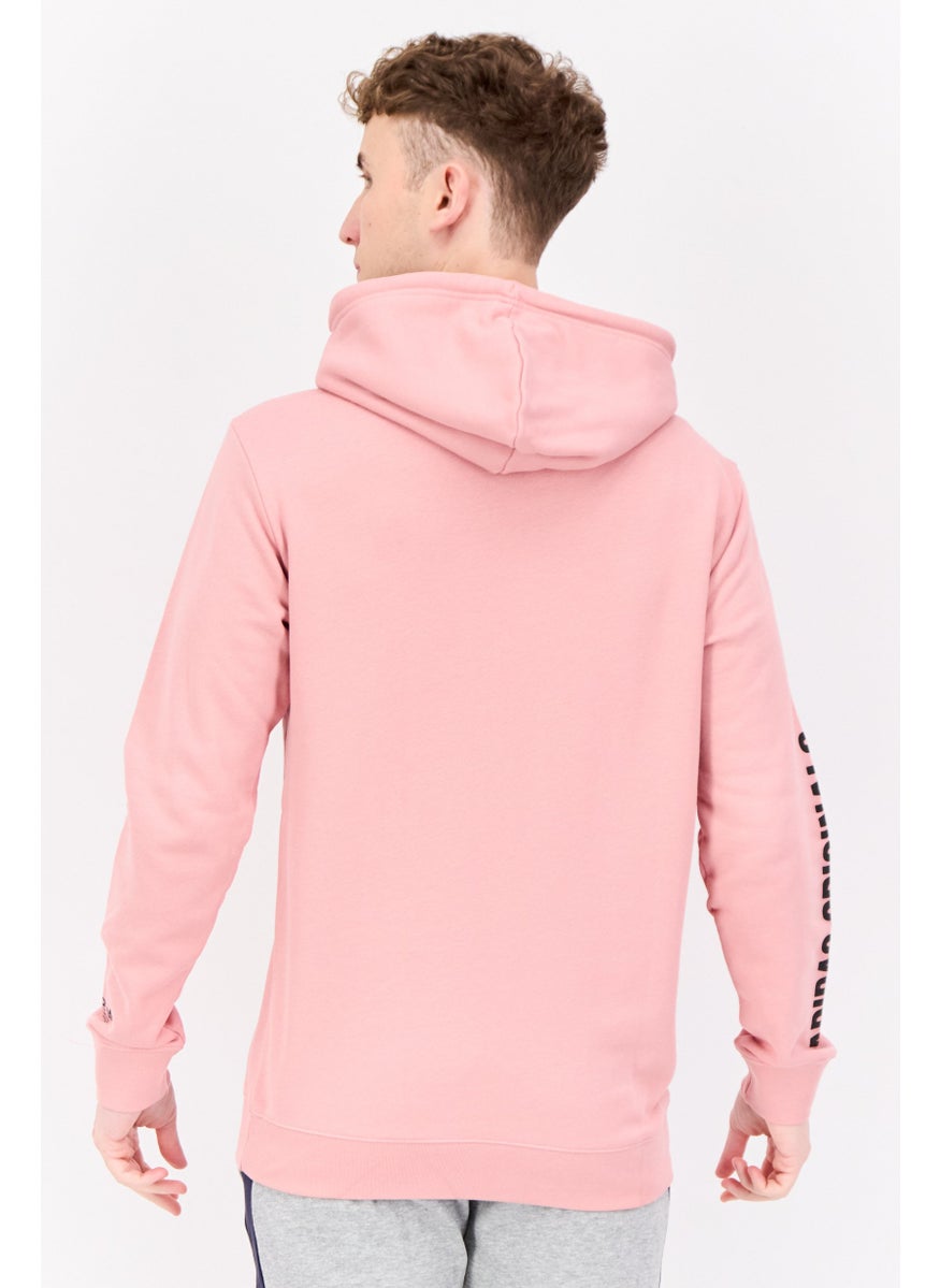 adidas Originals Men Sportswear Fit Long Sleeves Outdoor Hoodie, Pink  - Image 2