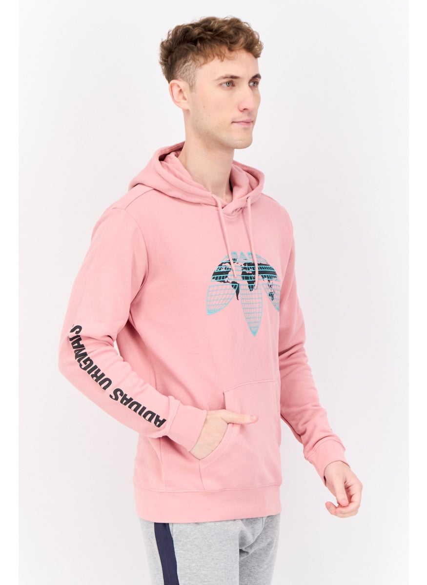 adidas Originals Men Sportswear Fit Long Sleeves Outdoor Hoodie, Pink  - Image 4