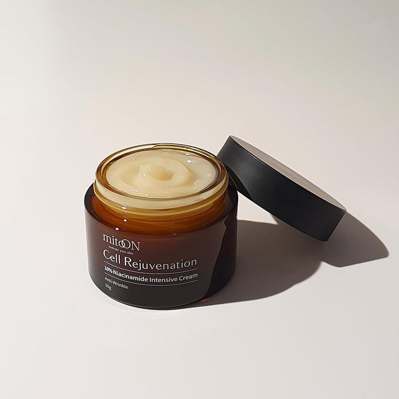 mito:ON Mito-on Cell Rejuvenation Anti-Aging Cream, 50g / 1.76 oz - 10% Niacinamide, Vitamin B3 and Antioxidants, EGF + Volufiline for Wrinkle Reduction, Elasticity Improvement, Moisturizer, Korean Skin Care - Image 4