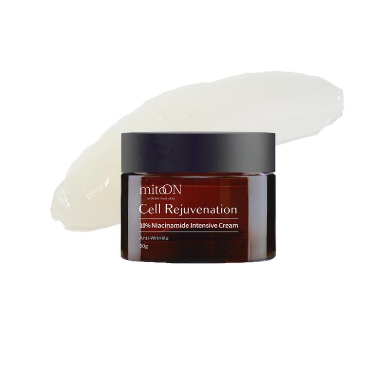 mito:ON Mito-on Cell Rejuvenation Anti-Aging Cream, 50g / 1.76 oz - 10% Niacinamide, Vitamin B3 and Antioxidants, EGF + Volufiline for Wrinkle Reduction, Elasticity Improvement, Moisturizer, Korean Skin Care - Image 1
