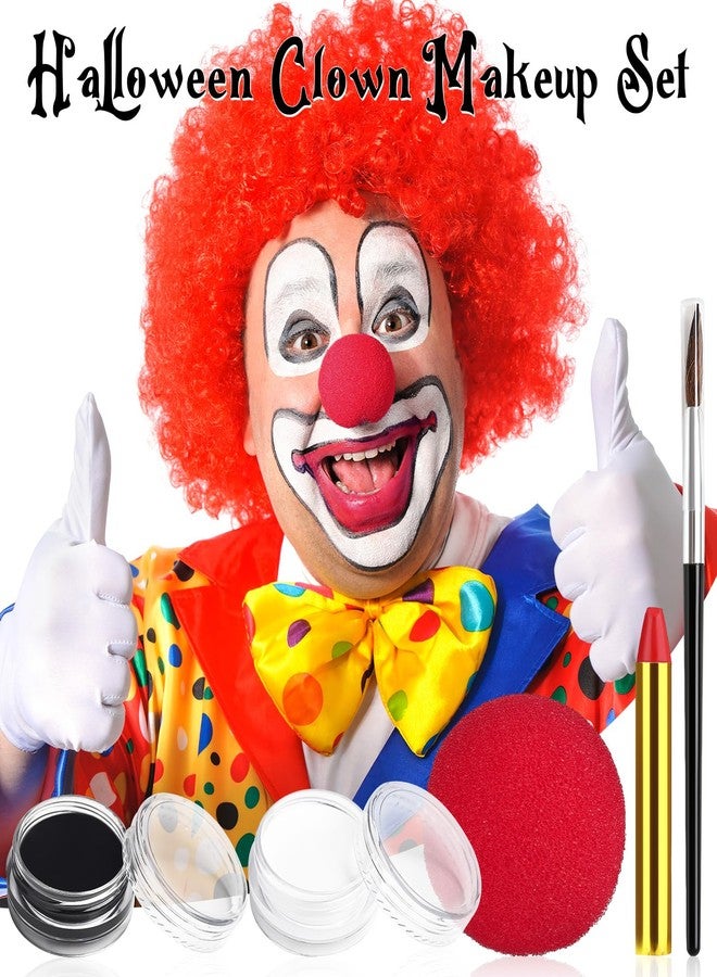 BOBISUKA Halloween Joker Clown Makeup Kit, Black White Face Body Paint + Red Nose, SFX Makeup Set for Teens and Adults Art Costume - Image 2