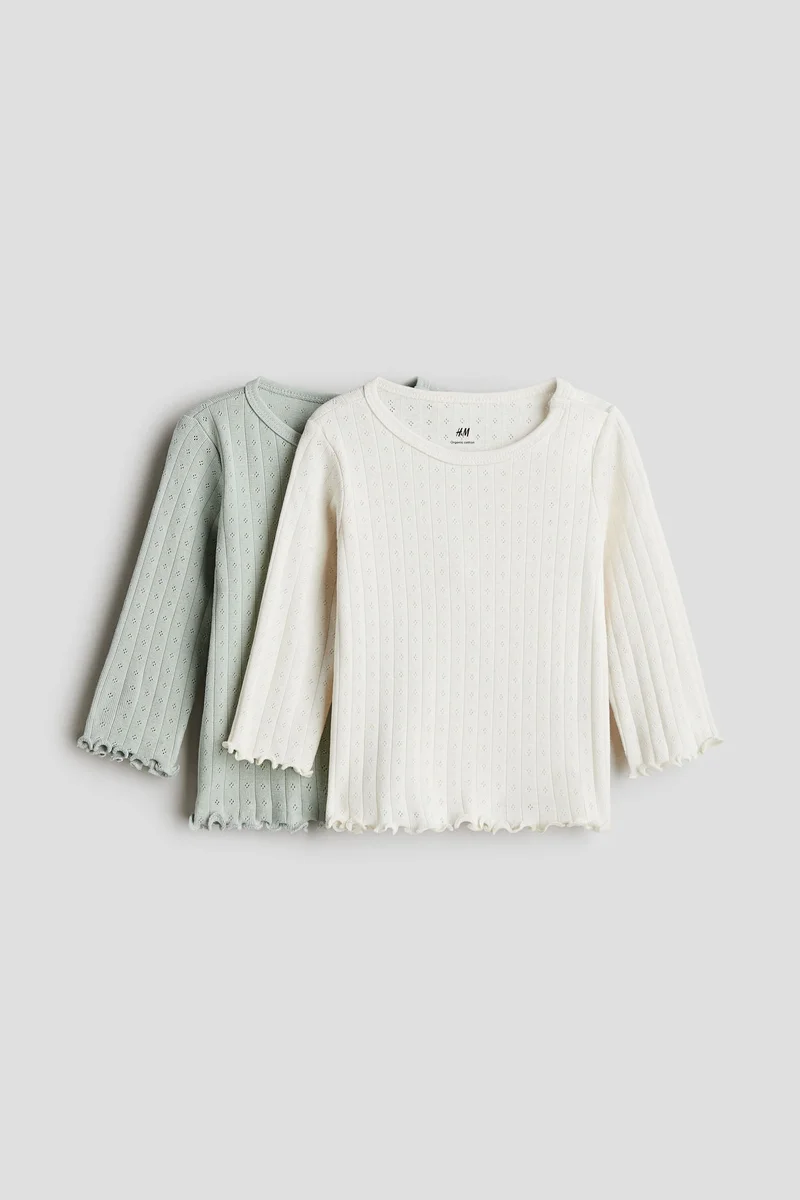 اتش اند ام بلوزة من  الجيرسيه المرن- عبوة من قطعتين