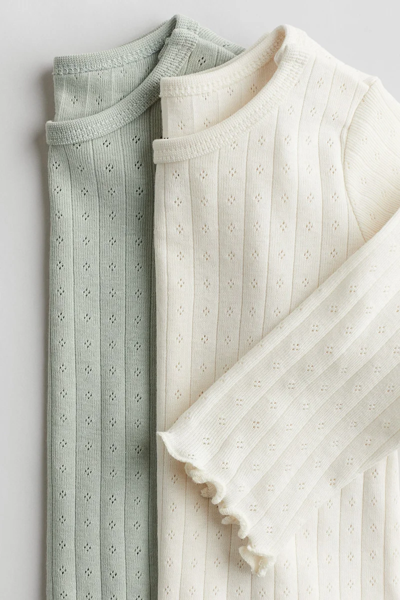 اتش اند ام بلوزة من  الجيرسيه المرن- عبوة من قطعتين