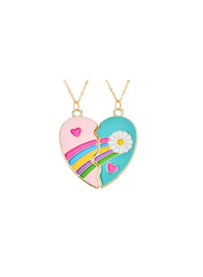 Goolsky Matching Friendship Necklaces for Besties – Broken Heart Split Pendant Jewelry, Symbolic BFF Set