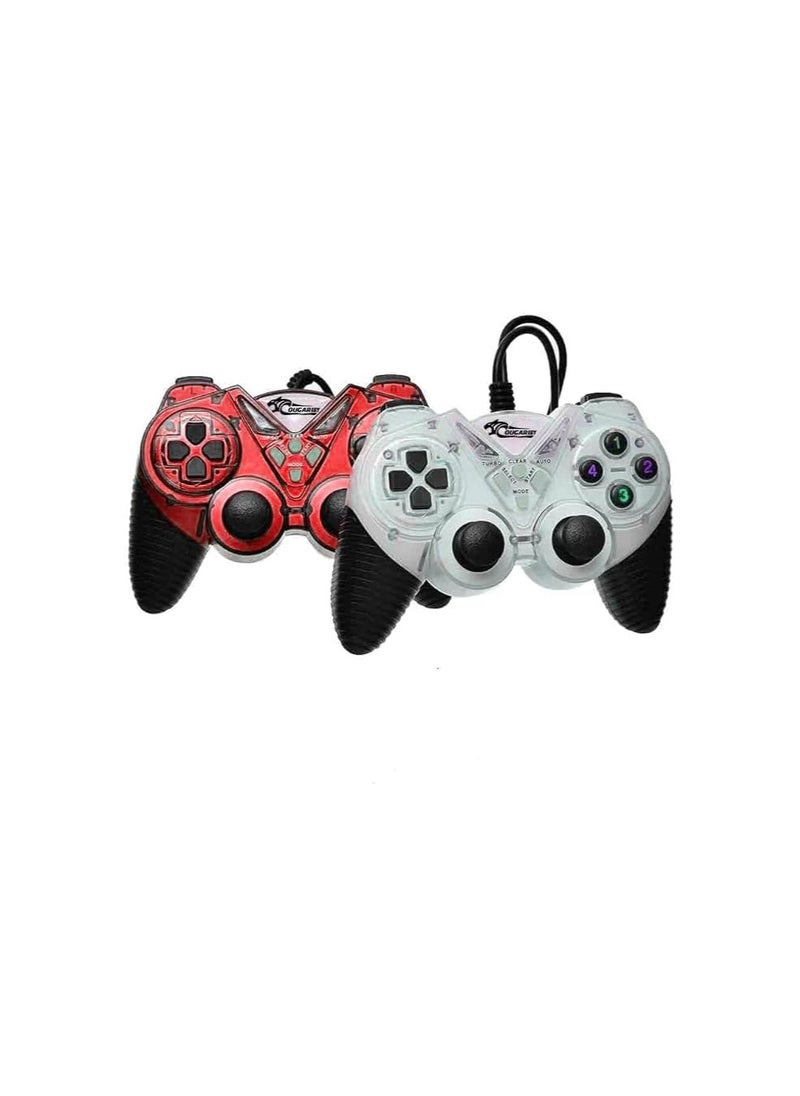 Cougar COUGAR-EGY (9082) USB Wired Double Gamepad Turbo Controller with Vibration Function For PC or Laptop, 1.5 Meter (Red&WHITE)  - Image 2