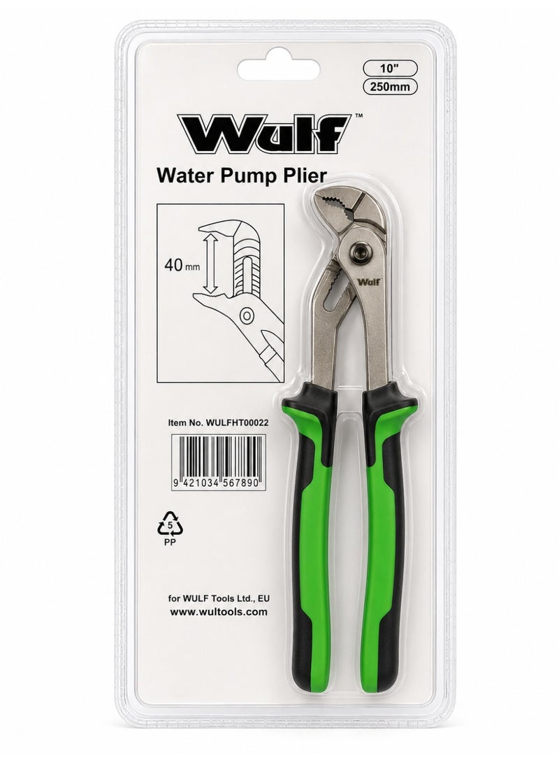 Wulf Water Pump Plier 10 Inch 250mm Adjustable Groove Joint Plumbing Pliers Heavy Duty Steel Grip Tool for Pipe Repair Maintenance and Workshop Use - Image 2