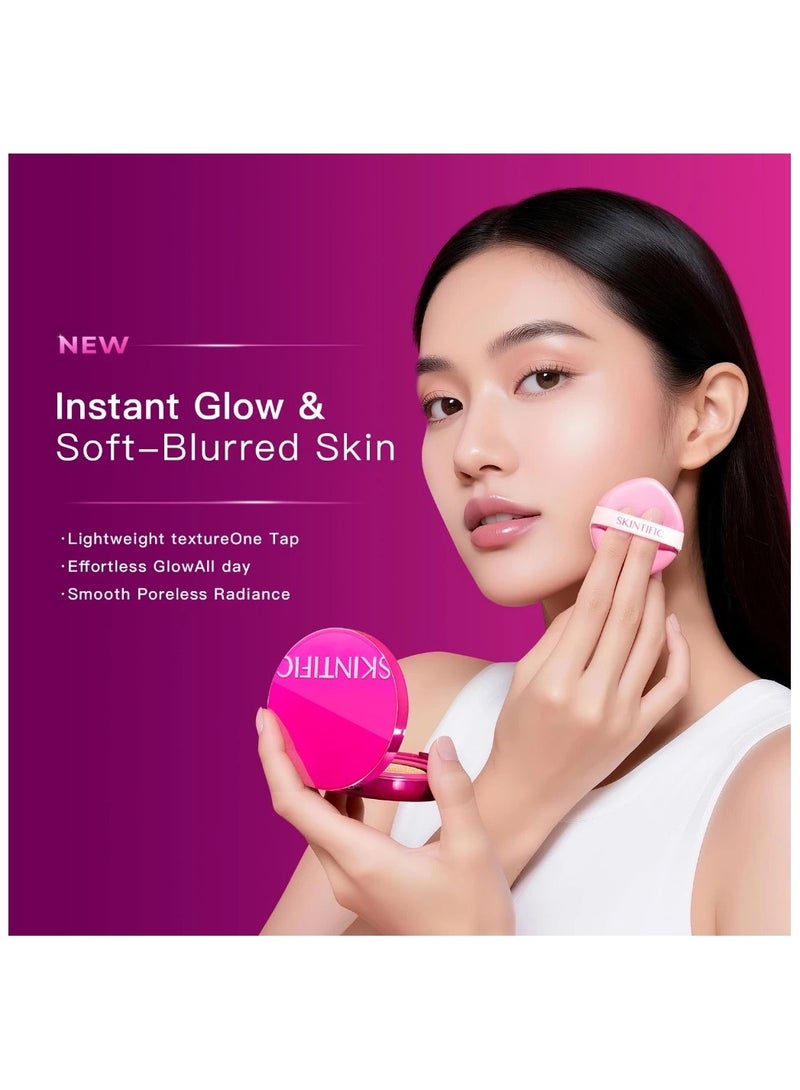 SKINTIFIC PERFECT & HYDRATE COMBO-Cover Perfect Glow Cushion (02 Ivory) + Radiance Booster Serum Spray Poreless Flawless - Image 4