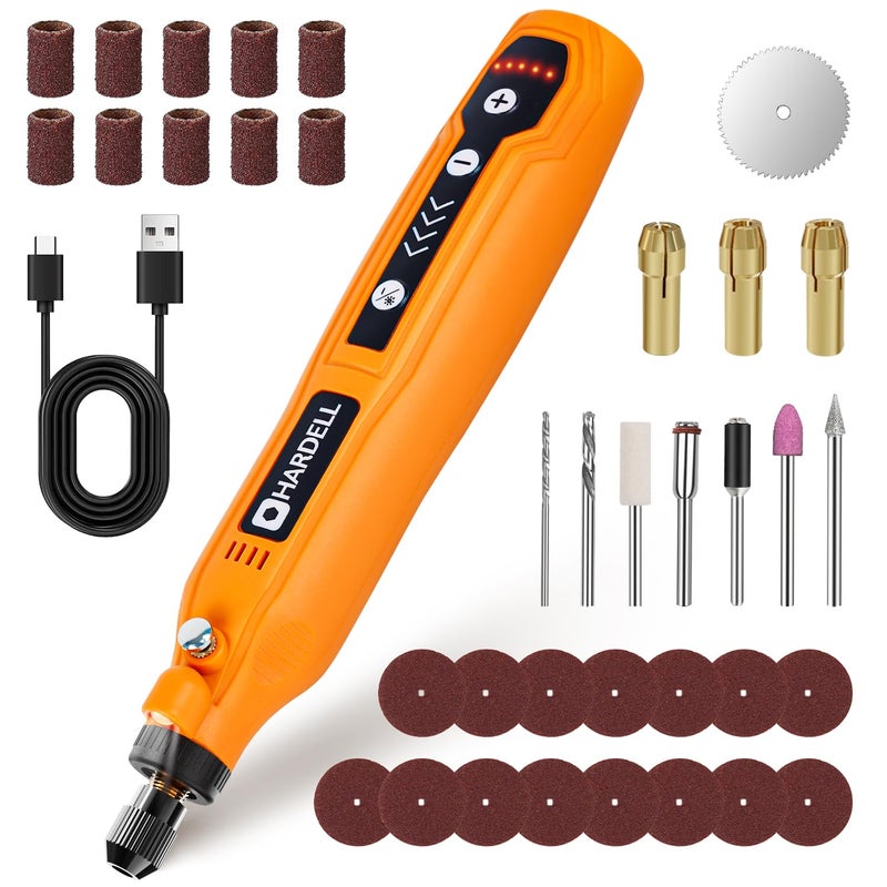 HARDELL Mini Cordless Rotary Tool 37V 5Speed and USB Charging with 35 Accessories MultiPurpose Power Rotary Tool for Sanding Polishing Drilling Carving Engraving DIY Crafts - Image 2